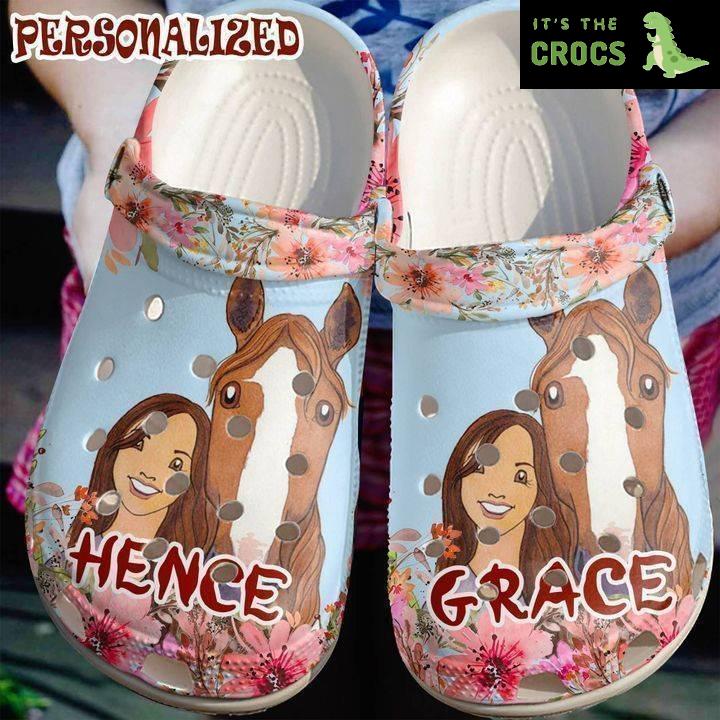 Horse Personalized Cowgirl And Her Crocs Classic Clogs Shoes