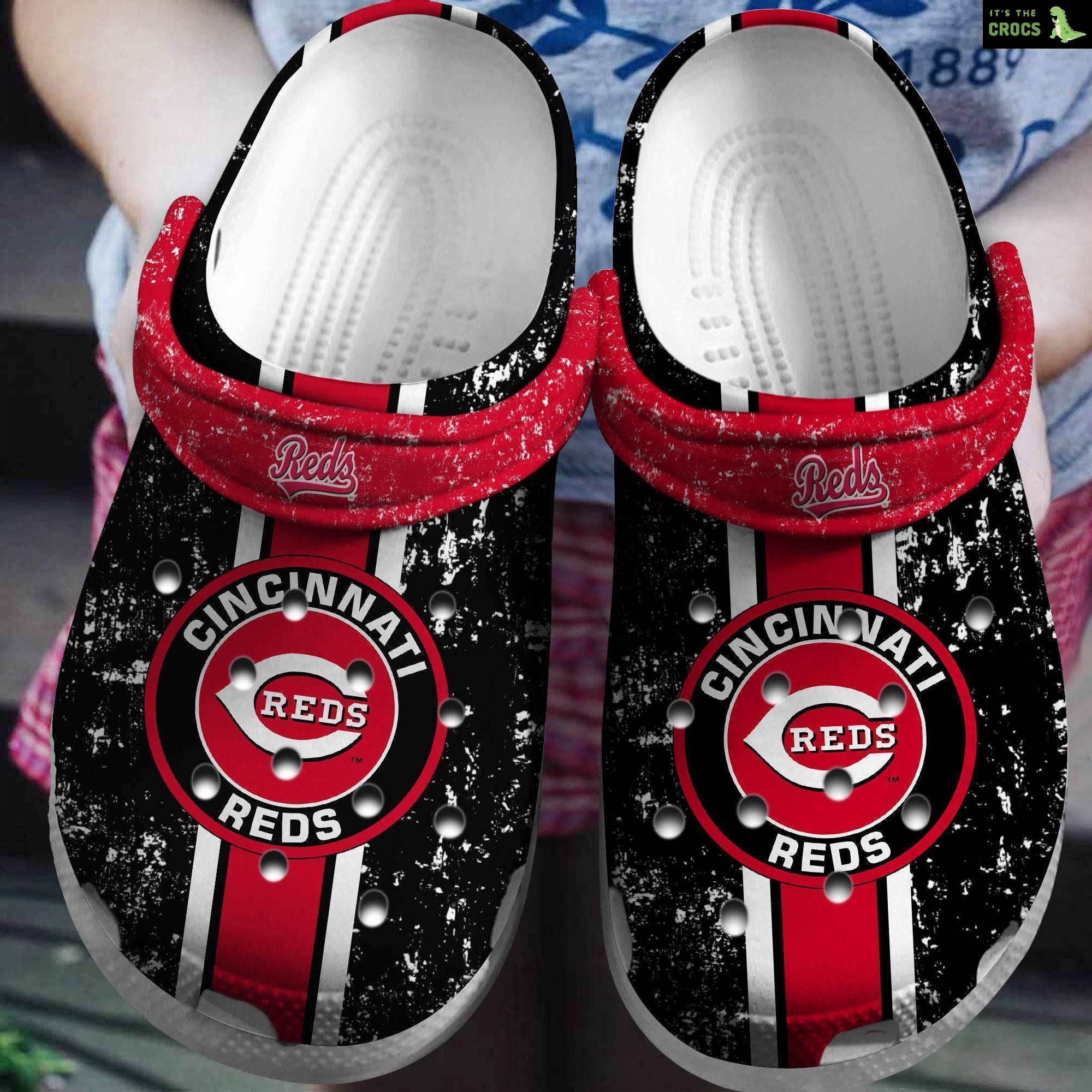 Hot Mlb Team Cincinnati Reds Black Crocs Clog Shoesshoes Trusted Shopping Online In The World