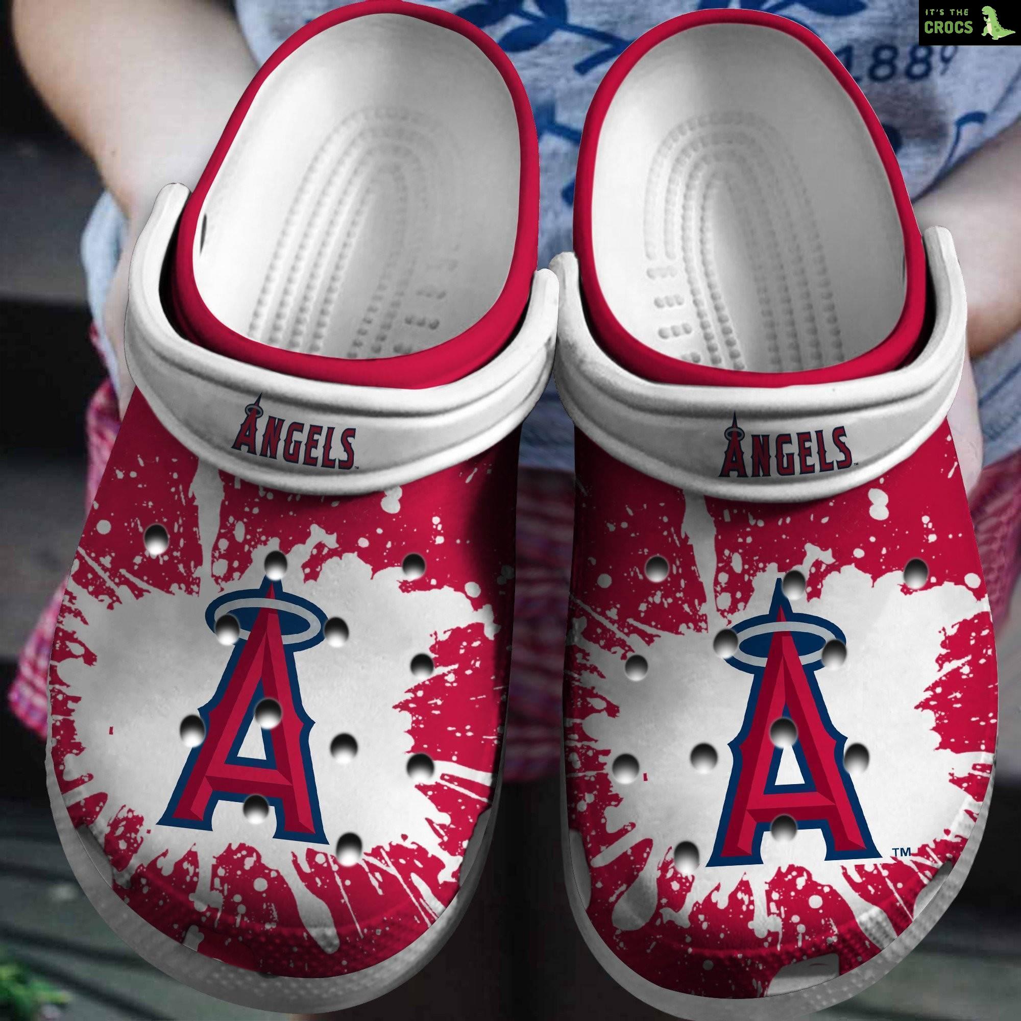 Hot Mlb Team Los Angeles Angels White – Red Crocs Clog Shoesshoes