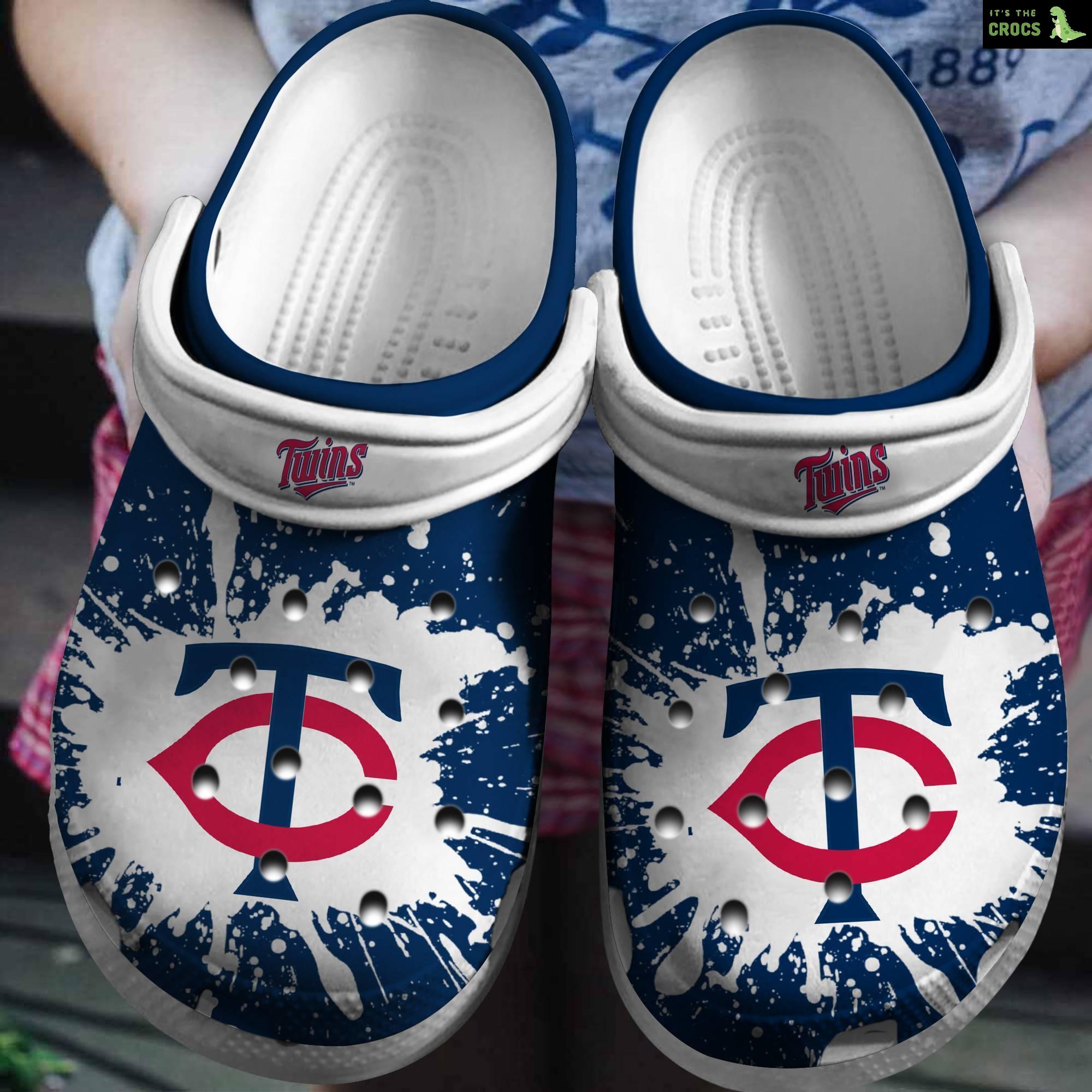 Hot Mlb Team Minnesota Twins White – Navy Crocs Clog Shoesshoes