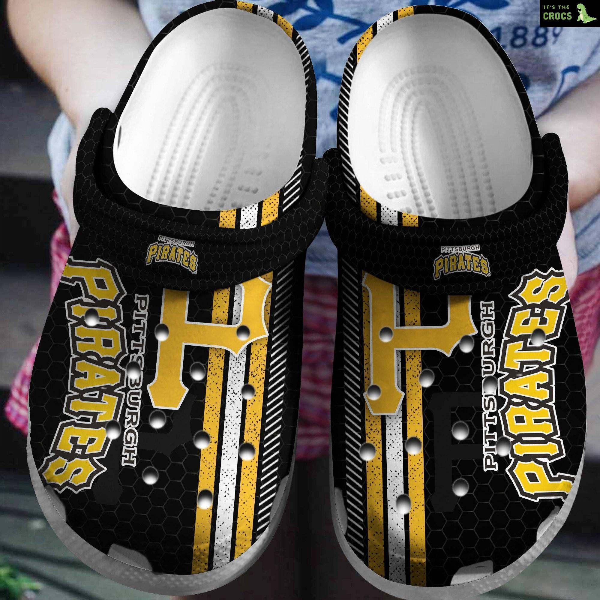 Hot Mlb Team Pittsburgh Pirates Black – Yellow Crocs Clog Shoesshoes