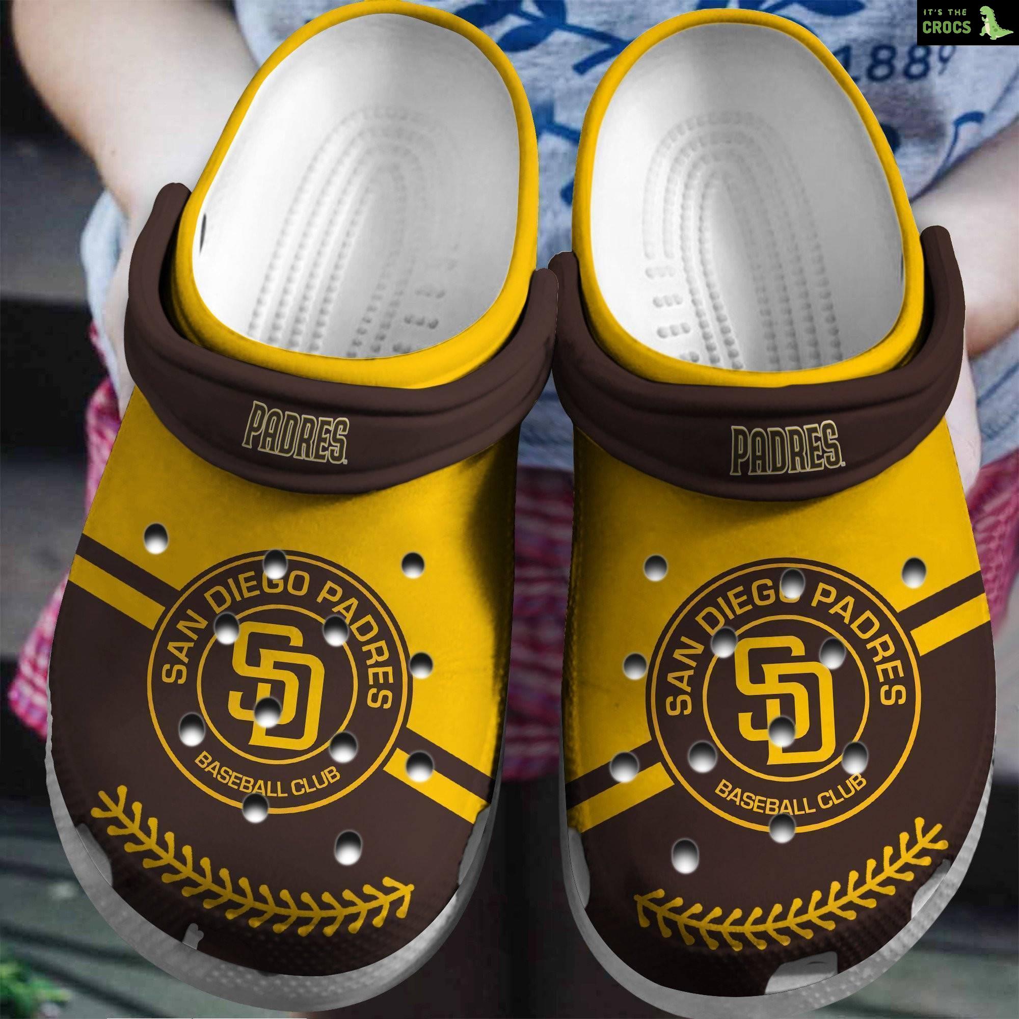 Hot Mlb Team San Diego Padres Brown – Yellow Crocs Clog Shoesshoes
