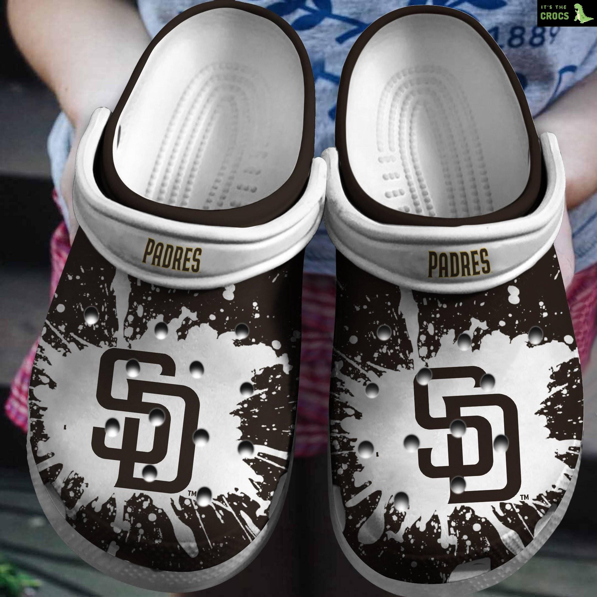 Hot Mlb Team San Diego Padres White – Black Crocs Clog Shoesshoes