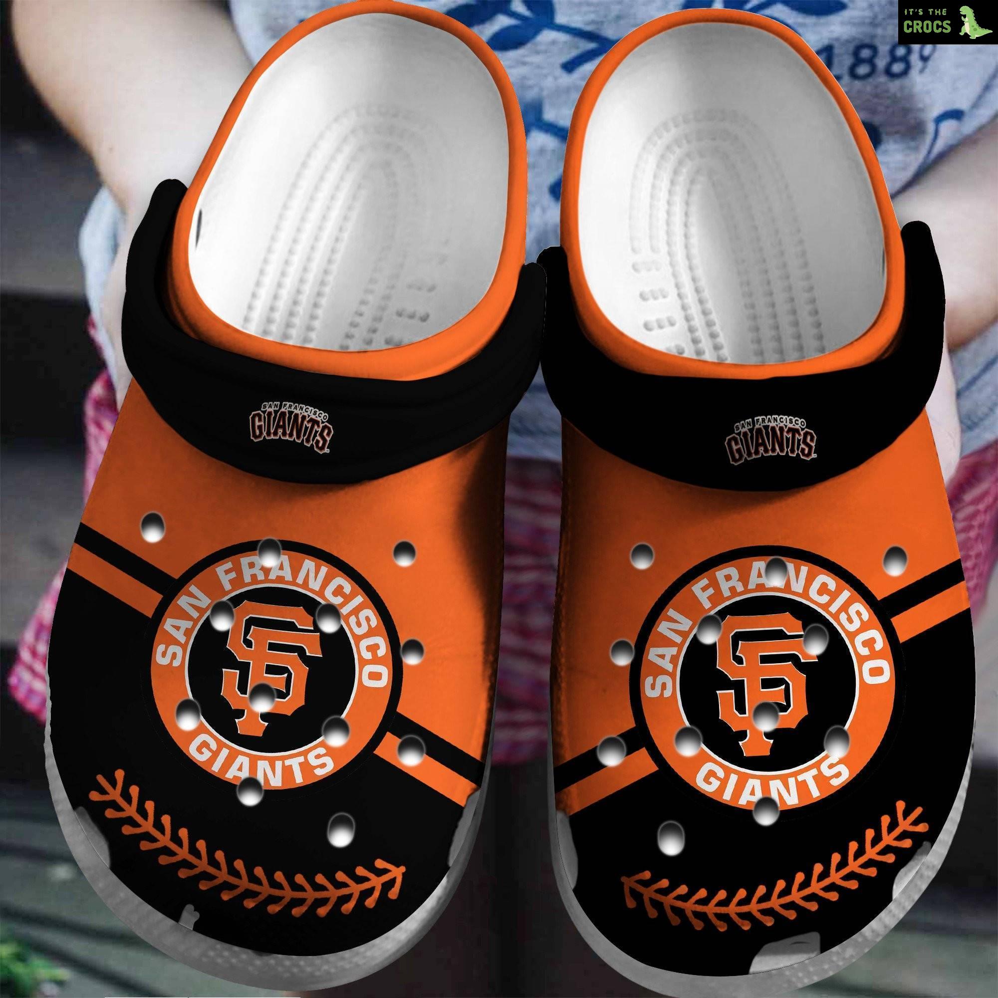 Hot Mlb Team San Francisco Giants Orange – Black Crocs Clog Shoes