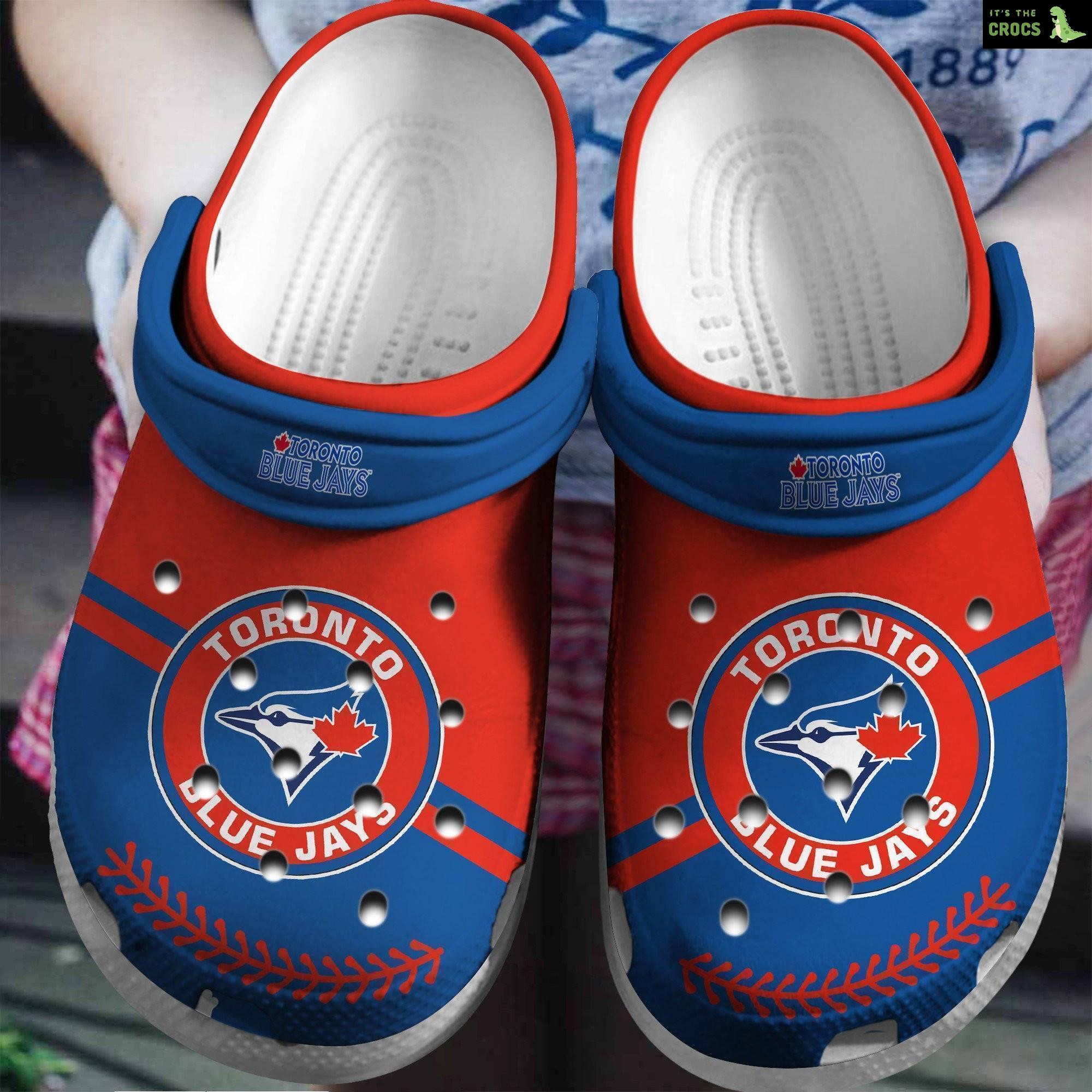 Hot Mlb Team Toronto Blue Jays Red – Blue Crocs Clog Shoes