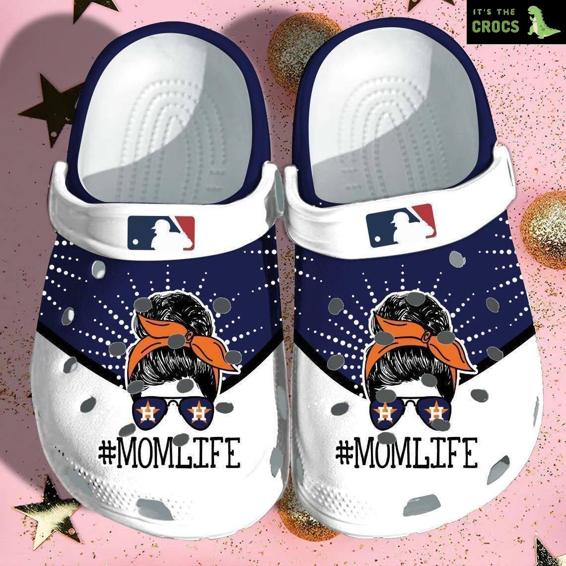 Houston Astros Mlb Mom Life Gift For Fan Rubber Crocs Clog Shoescrocband Clogs