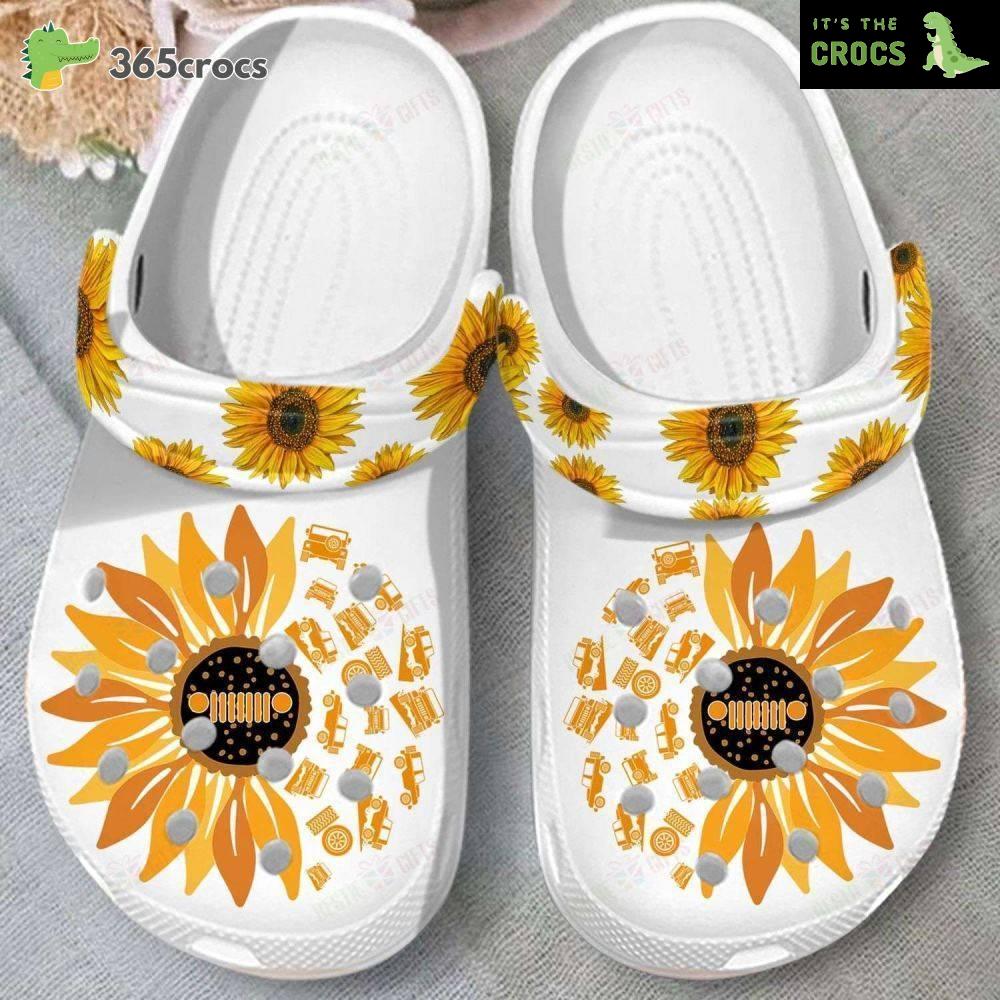 Jeep Sunflower Adults Crocs Clog Shoes