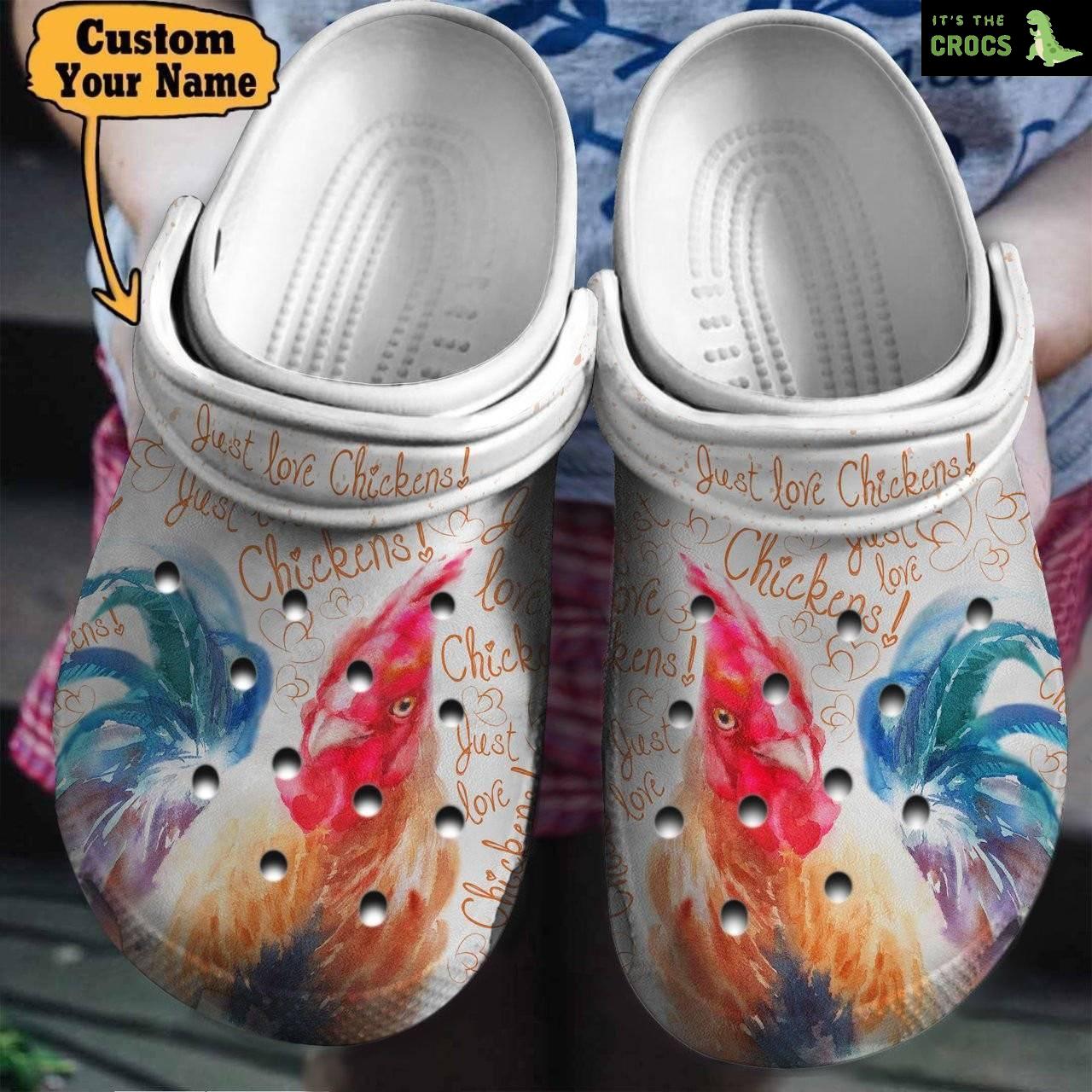 Just Love Chickens Clogs Shoes Chicken Crocs