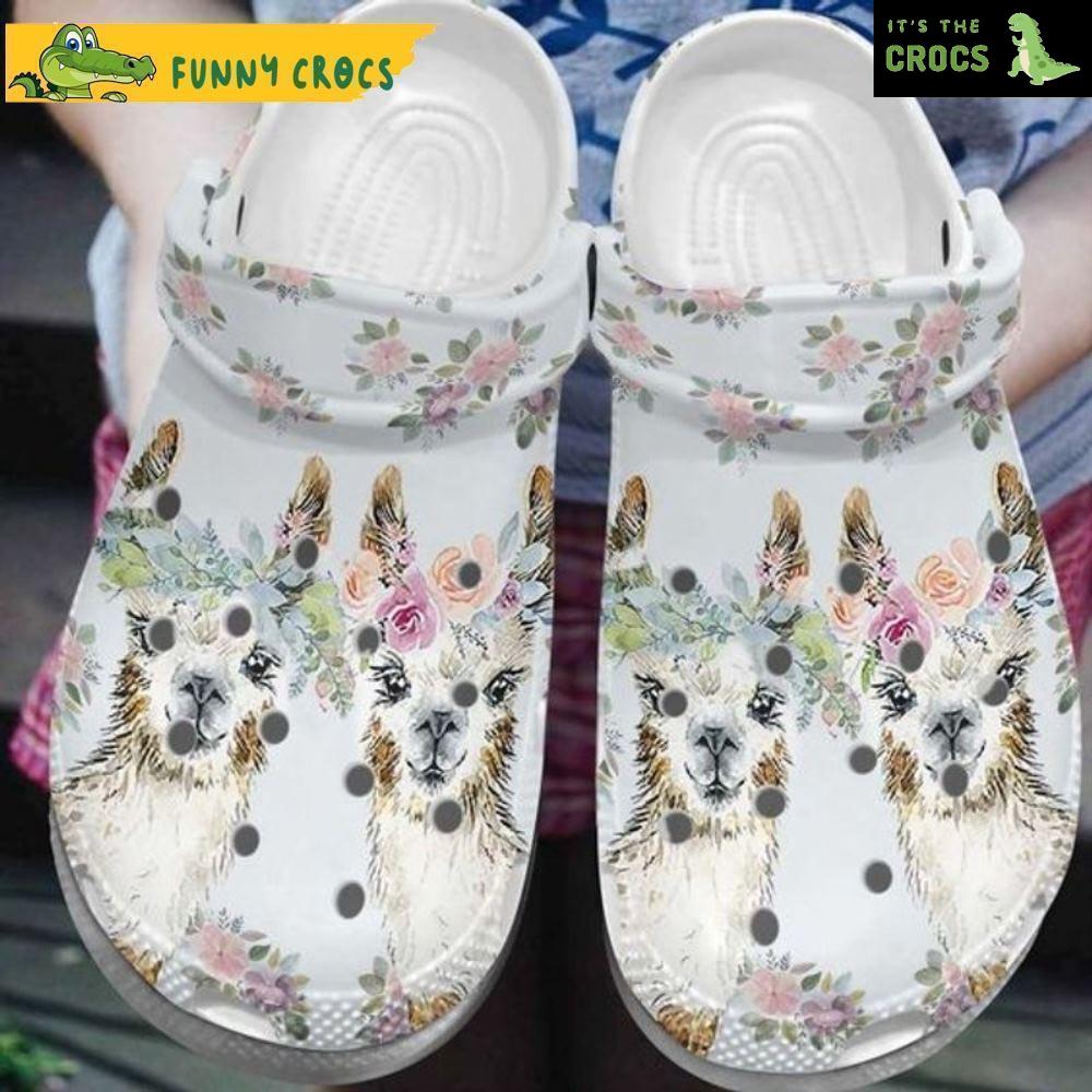 lama Alpaca Couple Floral Crocs