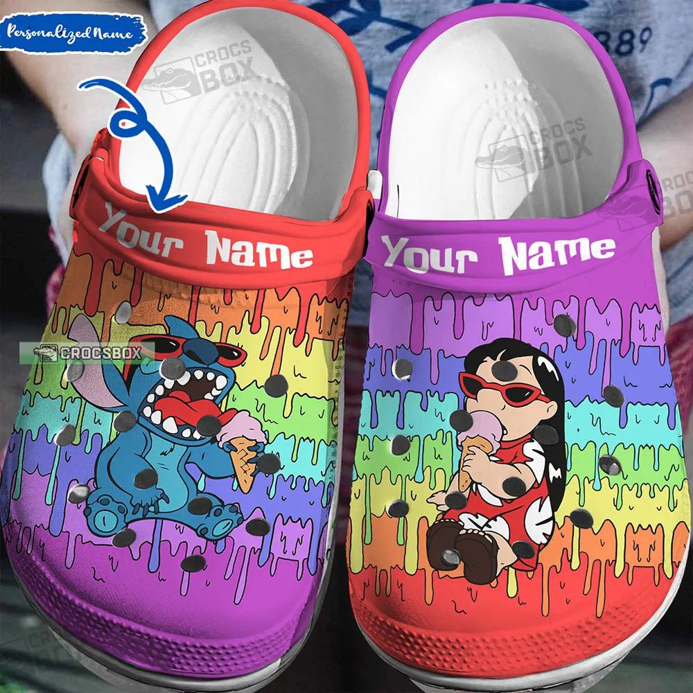 Lilo & Stitch Crocs Ice Cream Rainbow Color Crocs