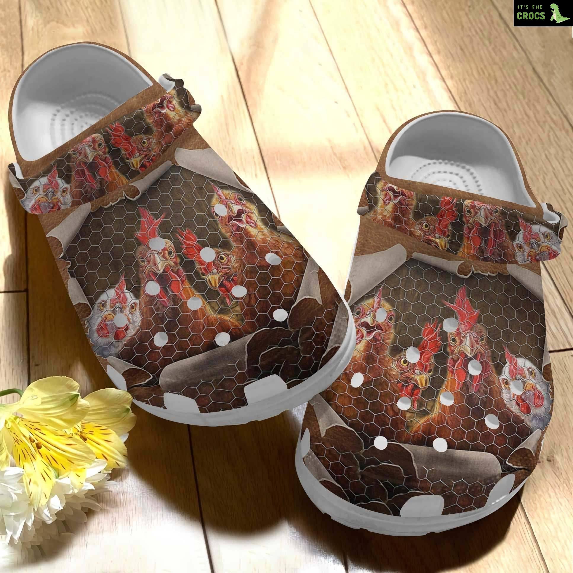 Little Barn With Big Chicken Croc Shoes Crocbland Clog Gifts For Mom Father