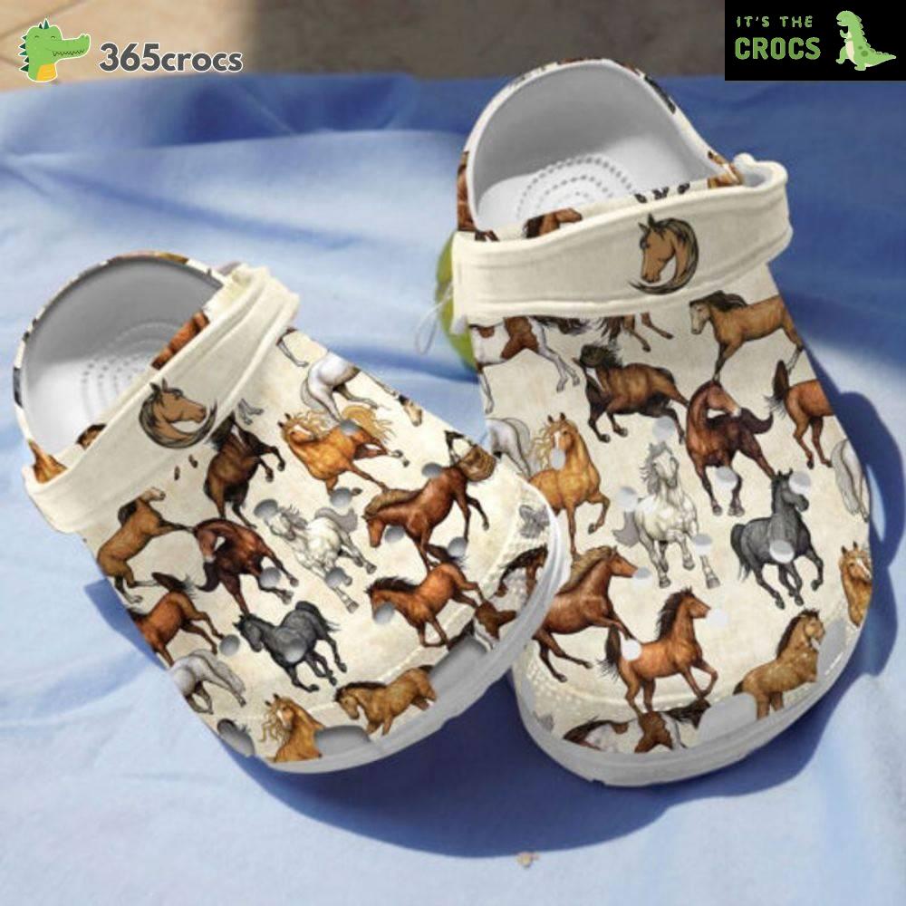 Love Horses Beautiful Horses Comfortable Design Good Quality Crocs Clog Shoes