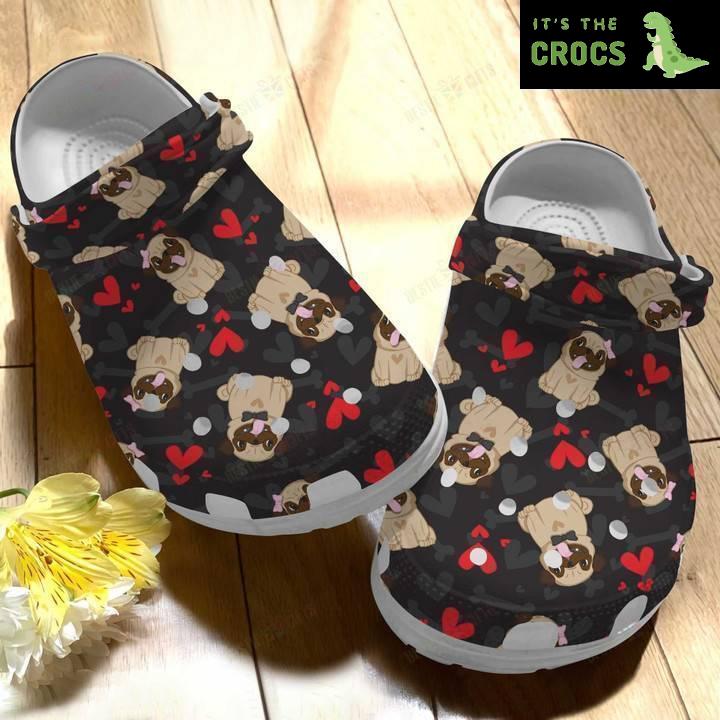 Love Pug Crocs Classic Clogs Shoes