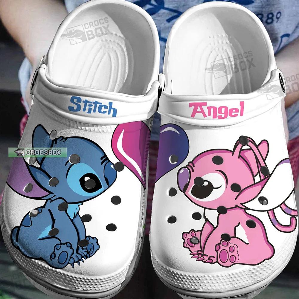 Love Stitch And Angel White Crocs Cute Stitch Gift - Its The Crocs