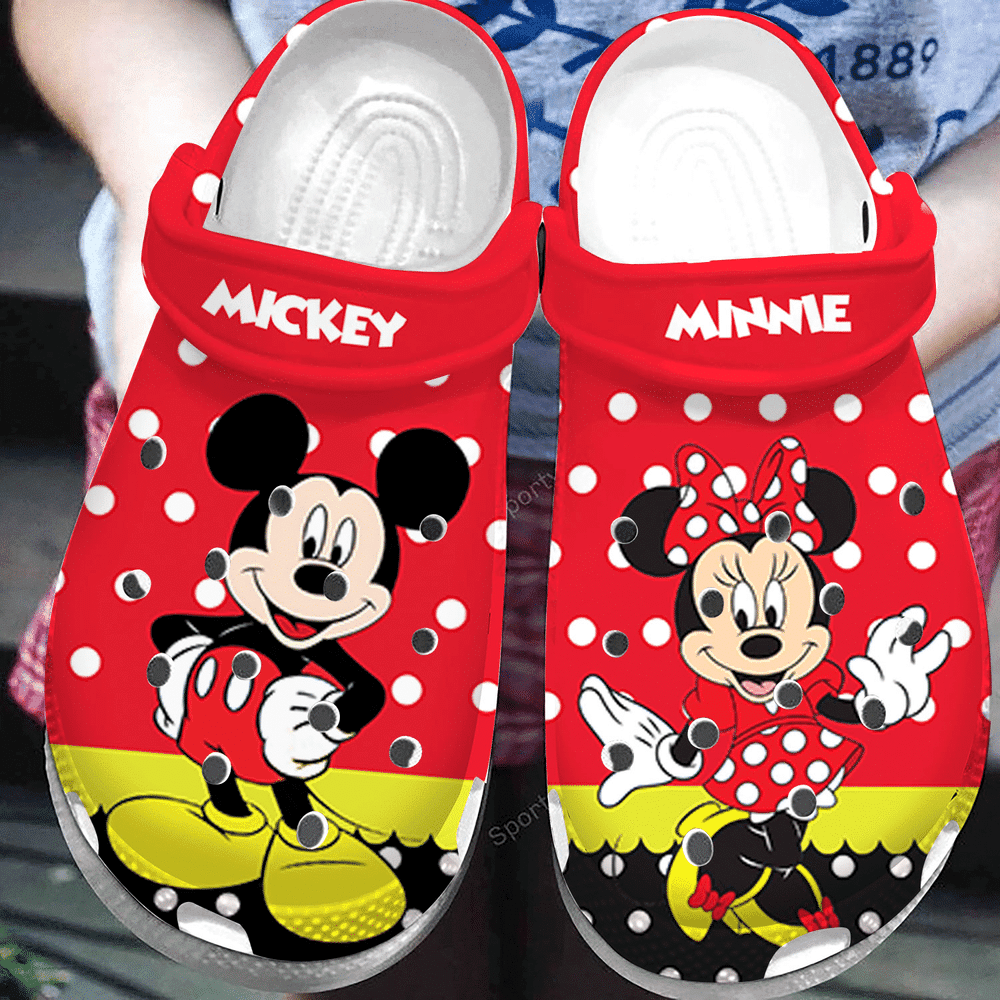 Lovely Mickey Minnie Red Clogs Crocs Shoes