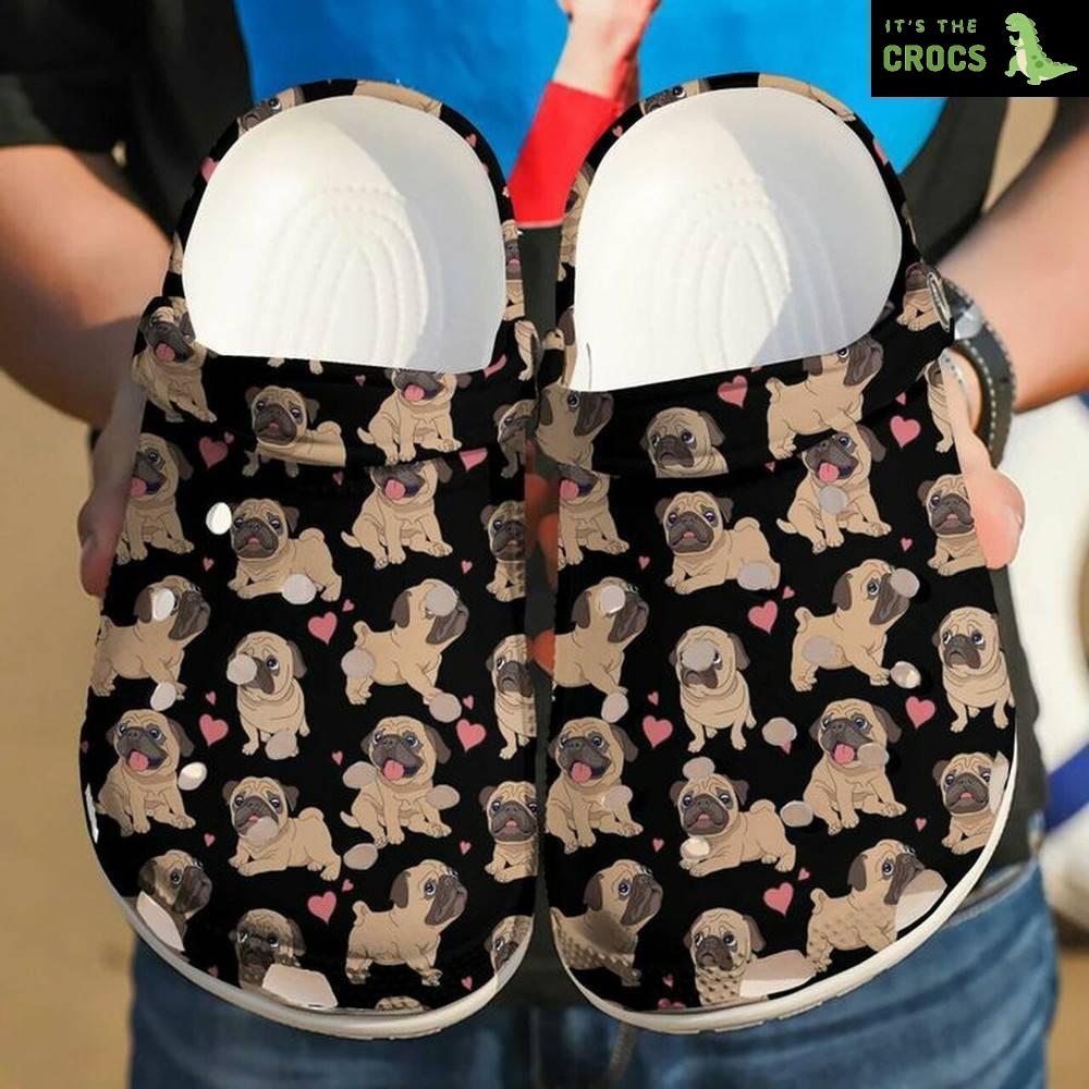 Lovely Pug Colorful 203 Gift For Lover Rubber Crocs Clog Shoes