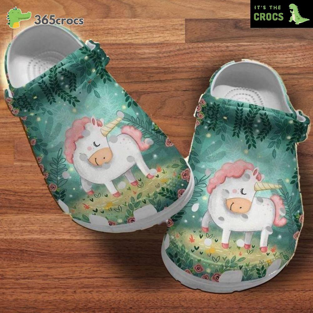 Lovely Unicorn My Best Friend Floral Cute Birthday For Daughter Crocs Clog Shoes