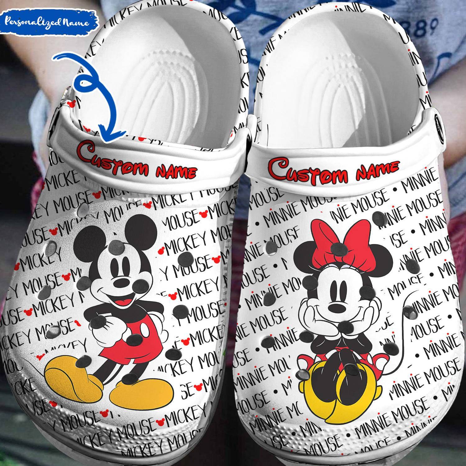 Made with Your Personal Touch: Personalized Mickey Minnie Crocs 3D Clog Shoes