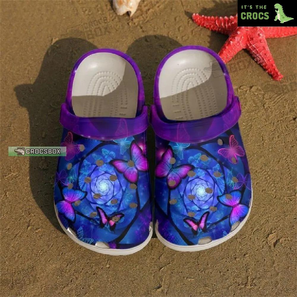 Magical Purple Butterflies Classic Crocs Shoes