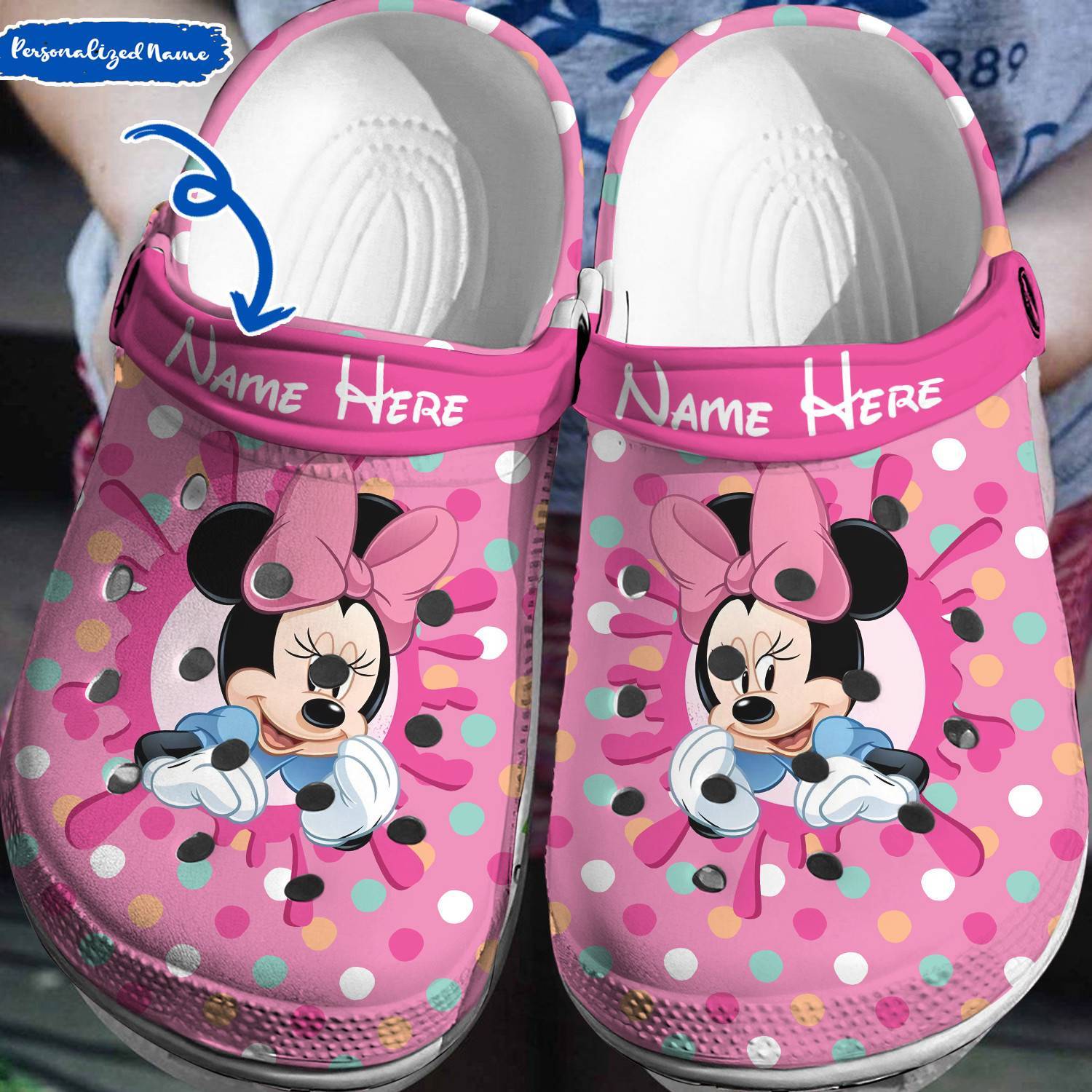 Magical Vibes: Personalized Minnie Mouse Crocs Clogs