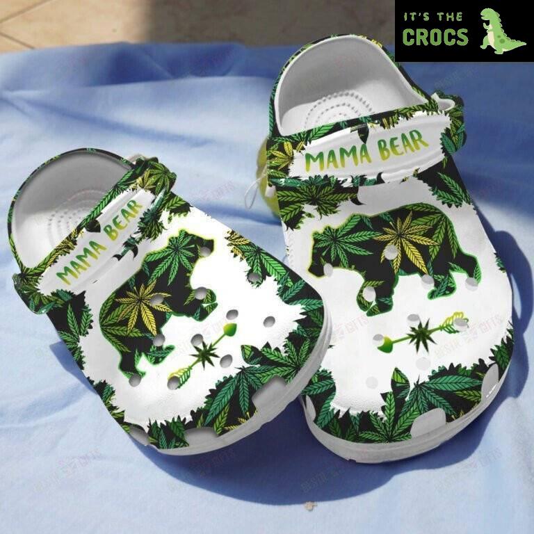 Mama Bear Weed Green Crocs Shoes clogs Gifts For Mom Grandma Birthday – Br – Mama50