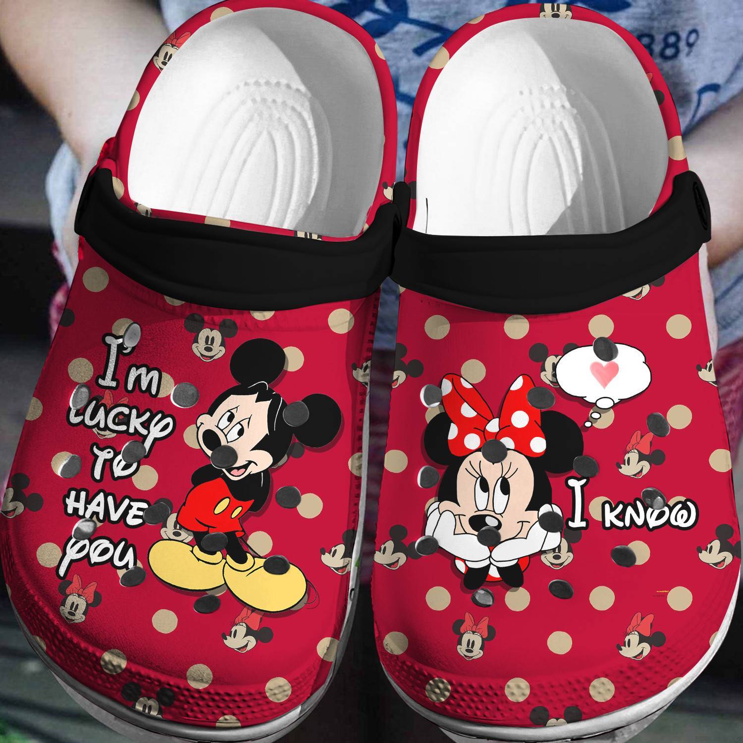 Mickey And Minnie Love Crocs 3D Clog Shoes