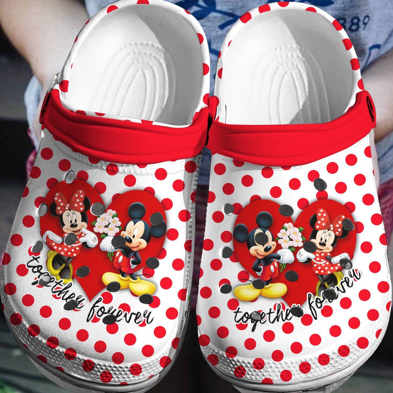 Mickey And Minnie Mouse Couple Crocs 3D Clog Shoes