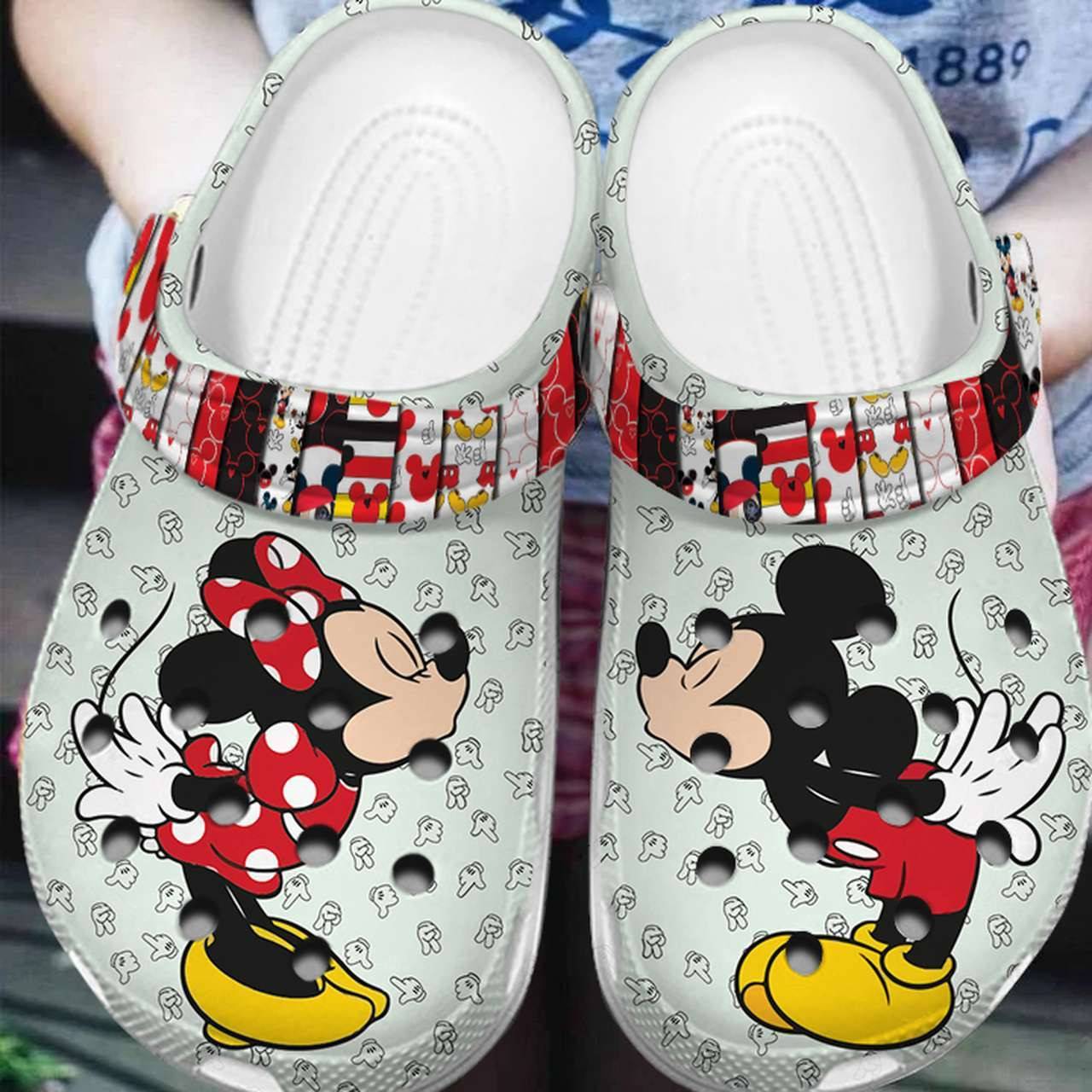 Mickey And Minnie Mouse Crocs Crocband Clogs