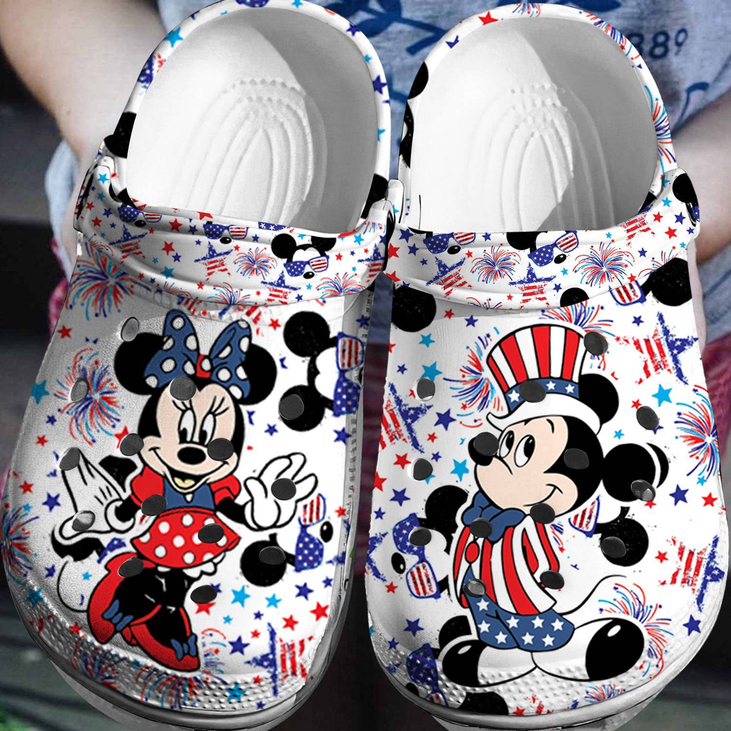 Mickey Minnie 4th of July Crocs 3D Clog Shoes