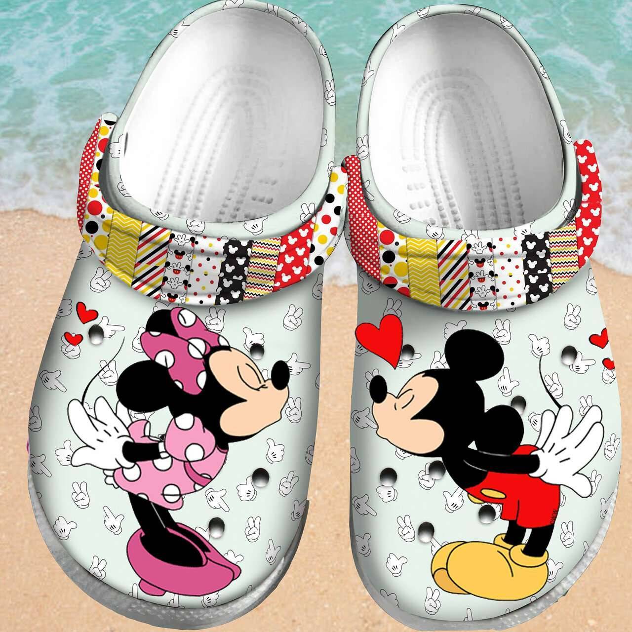 Mickey Minnie Couple Crocs Crocband Clogs