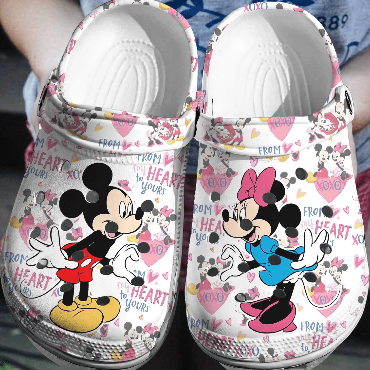 Mickey Minnie From My Heart To Yours Crocs 3D Clog Shoes