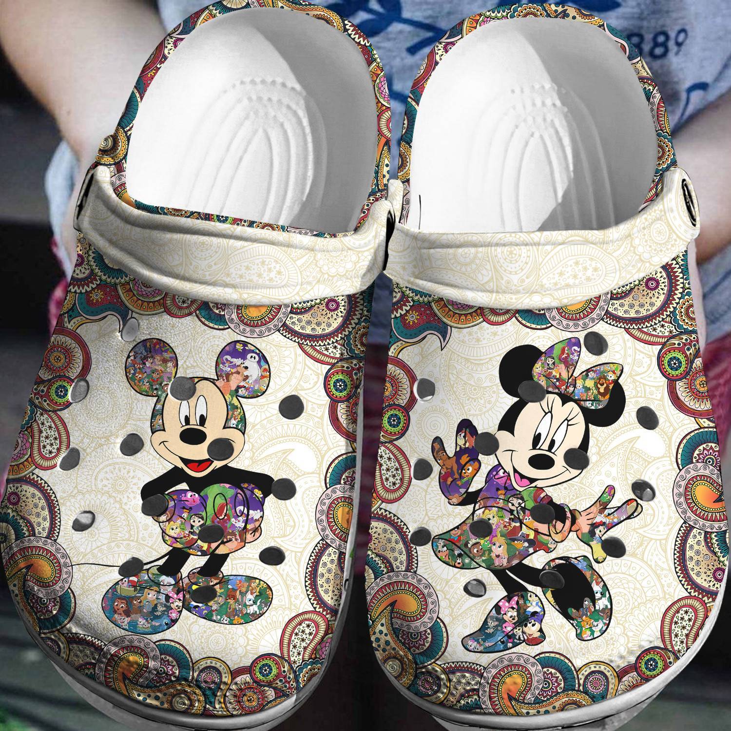 Mickey Minnie Mandala Crocs 3D Clog Shoes