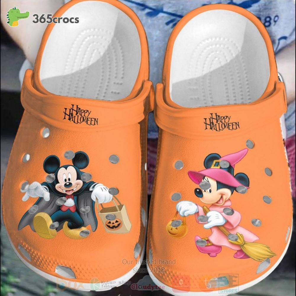 Mickey Mouse And Minnie Mouse Happy Halloween Crocs Clog Shoes