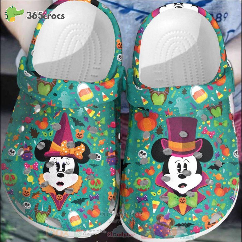 Mickey Mouse And Minnie Mouse Witch Crocs Clog Shoes