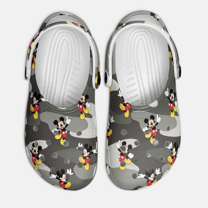 Mickey Mouse Army Camouflage Clogs Shoes