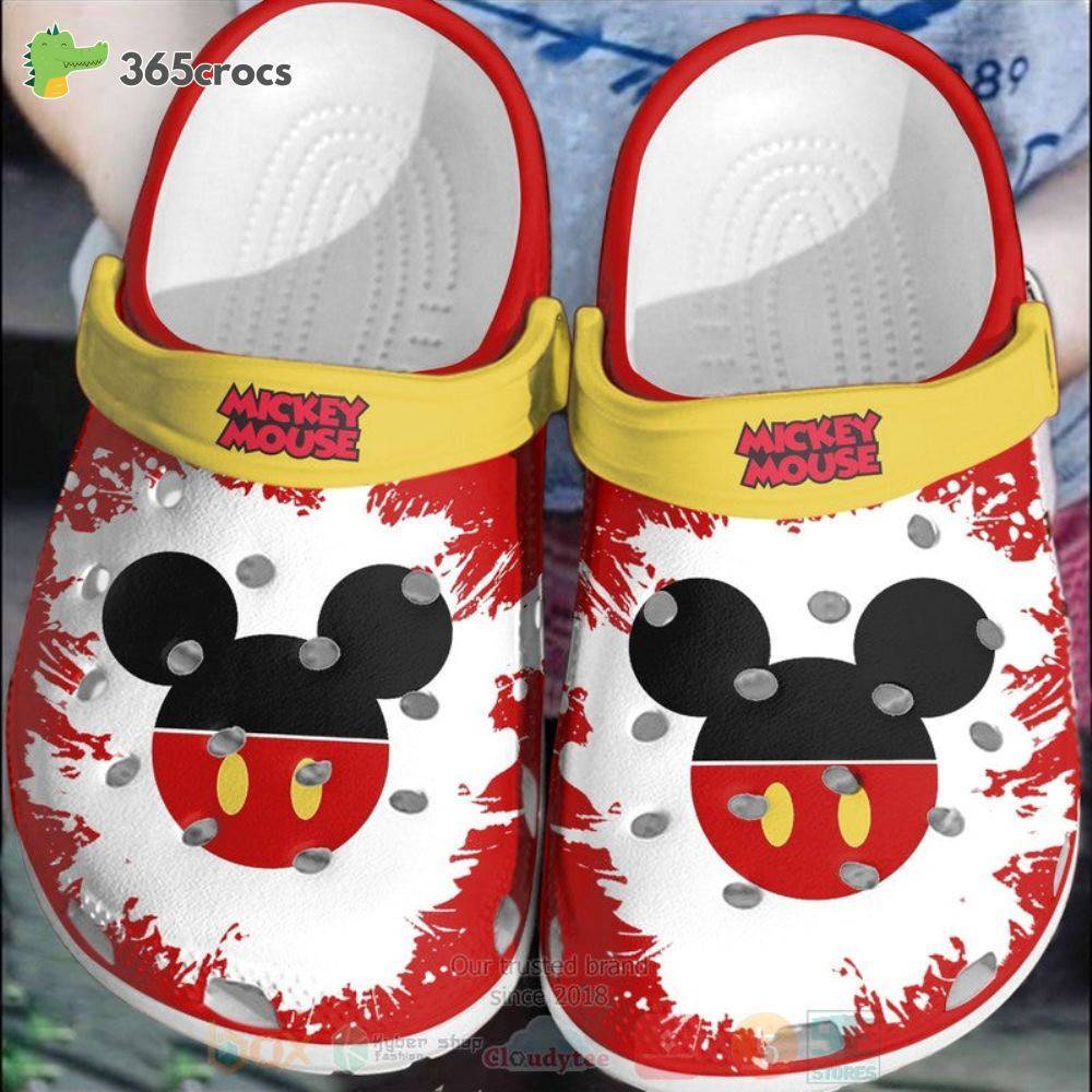 Mickey Mouse Red-White Crocs Clog Shoes