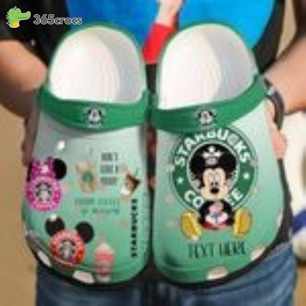 Mickey Mouse Starbucks Crocs Clog Shoes