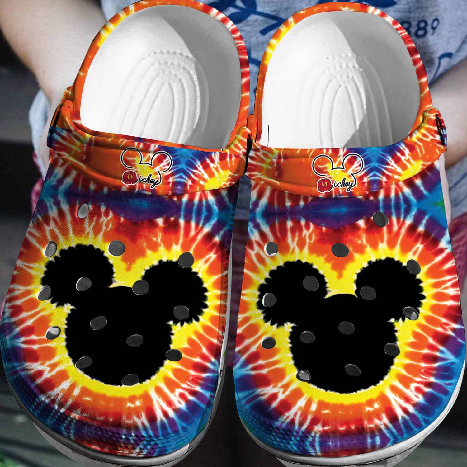 Mickey Mouse Tie Dye Crocs 3D Clog Shoes