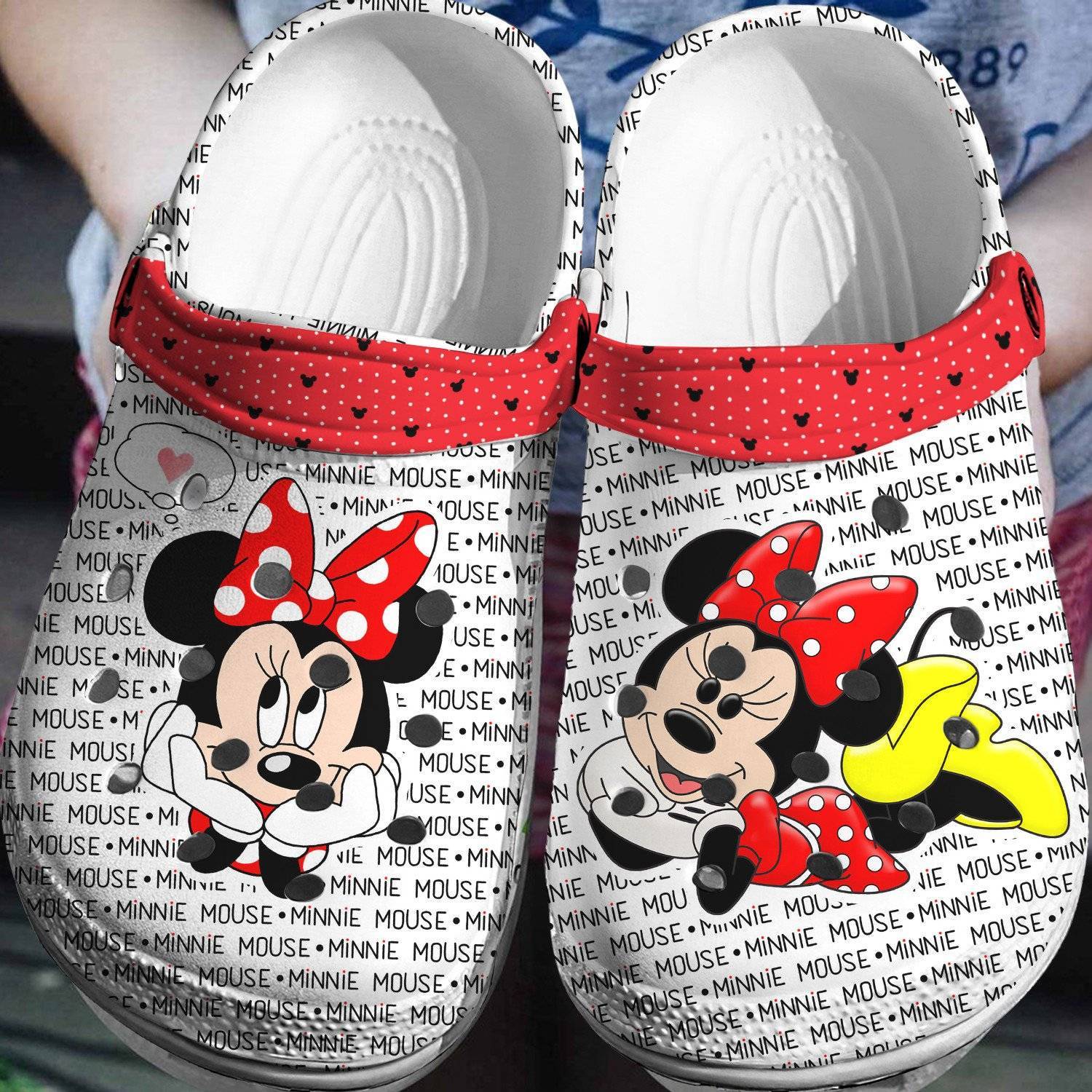 Minnie Mouse Style Crocs 3D Clog Shoes