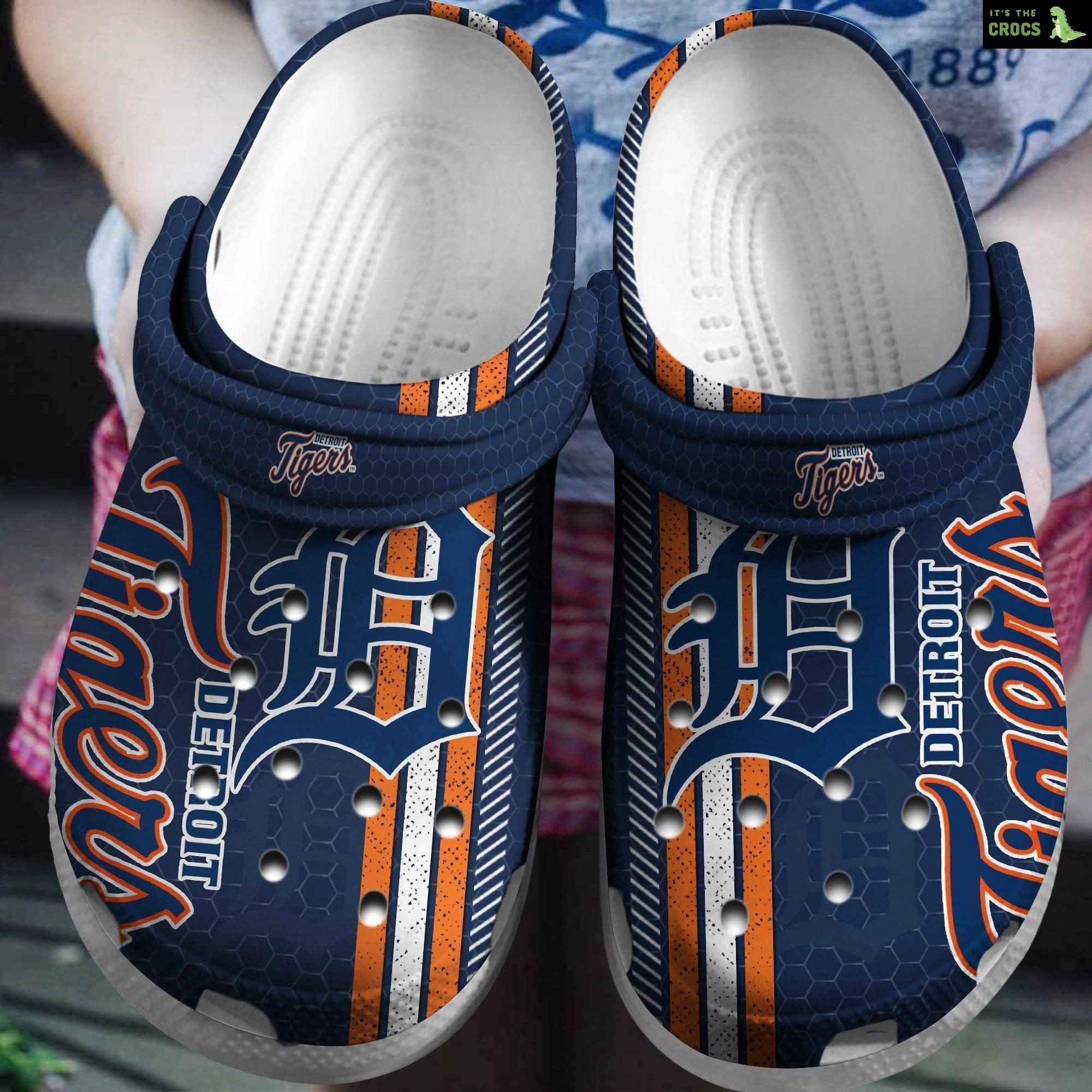 Mlb Team Detroit Tigers Crocs Clog Shoesshoes