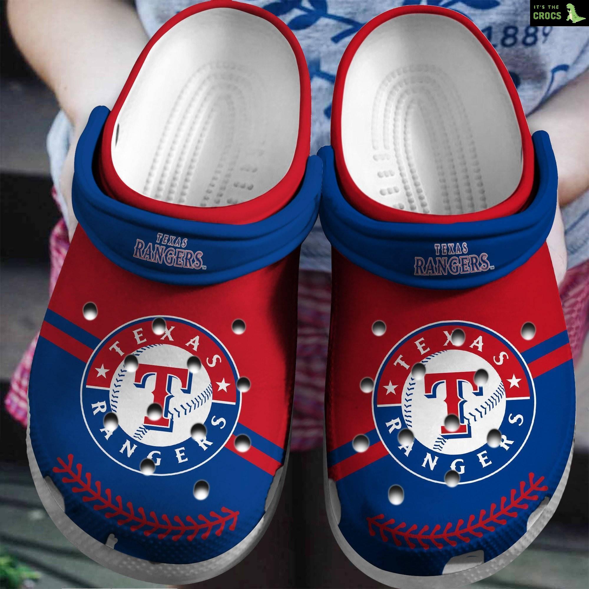 Mlb Team Texas Rangers Crocs Clog Shoesshoes