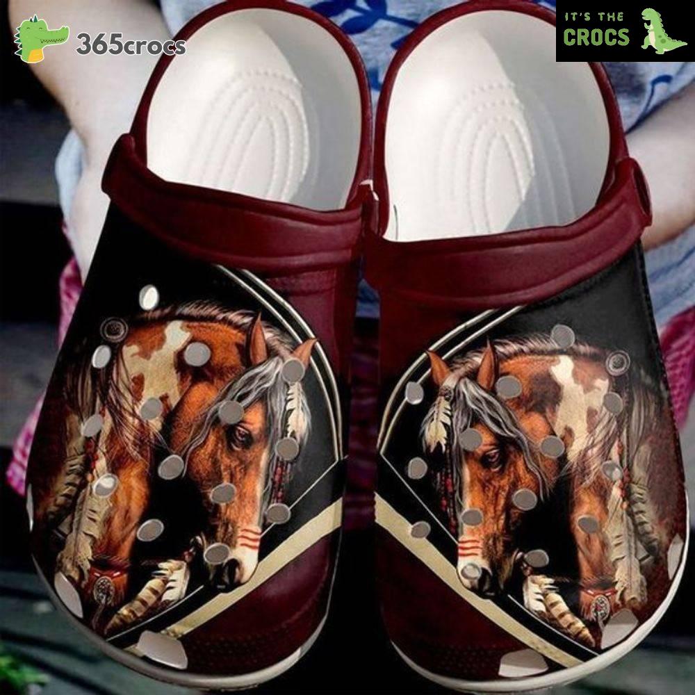 Native Horse Friendly Horses Comfortable Design Amazing Gift Crocs Clog Shoes