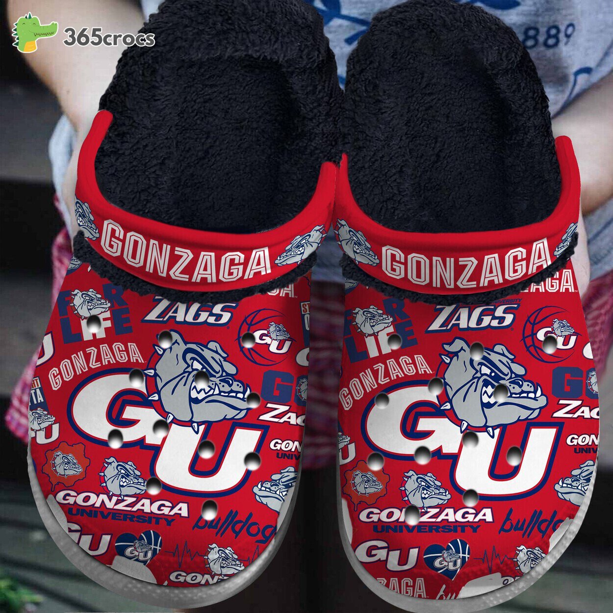 NCAA Gonzaga Bulldogs Ultimate Comfort Sport Fur Lined Crocs Footwear Design