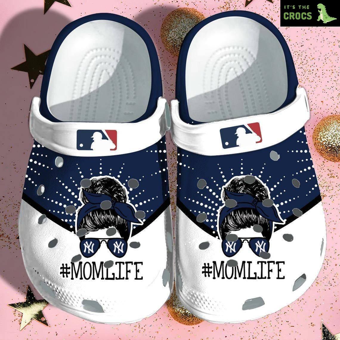 New York Yankees Mlb Mom Life Teams Gift For Fans Rubber Crocs Clog Shoescrocban
