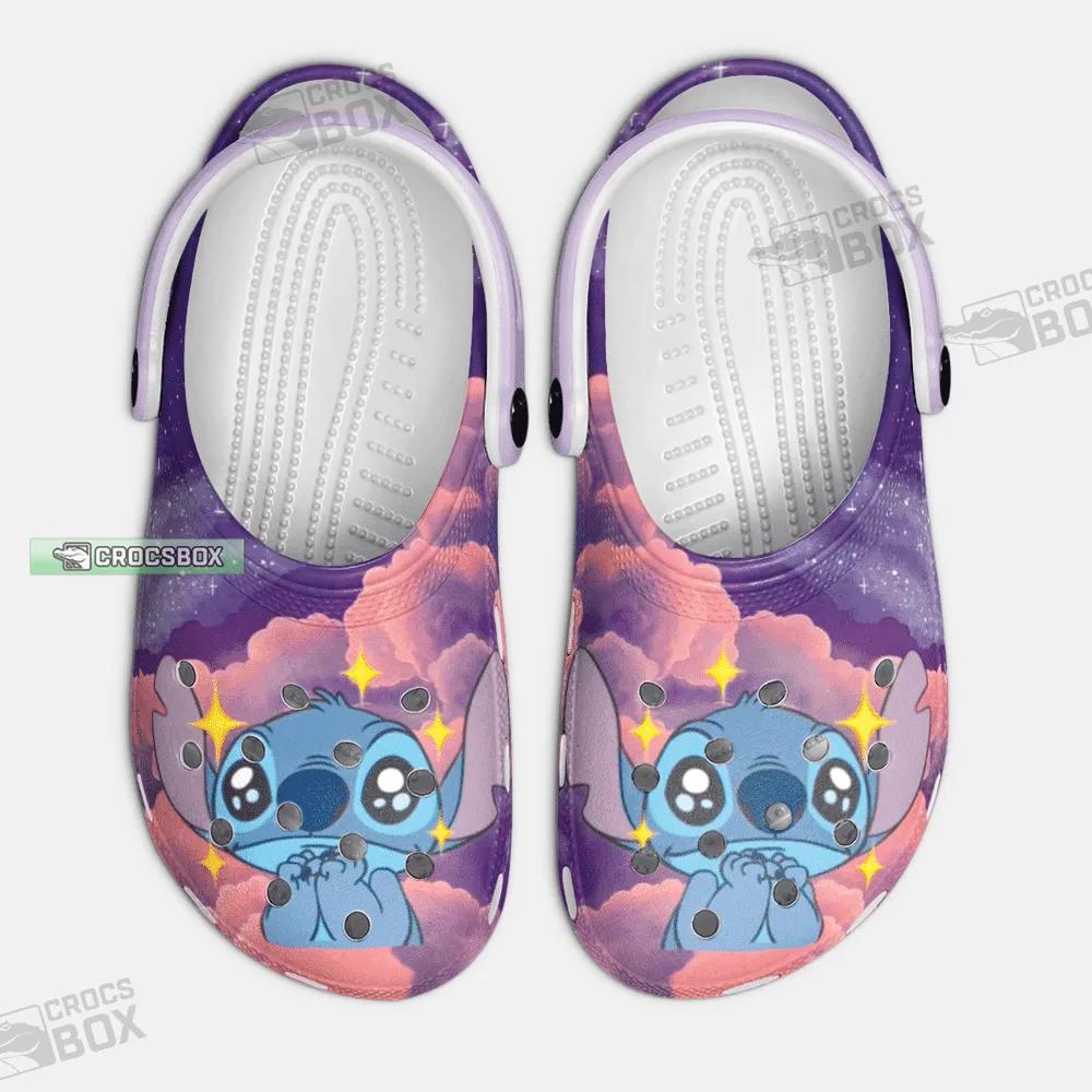 Nice Night Sky Stitch Cute Purple Crocs Shoes