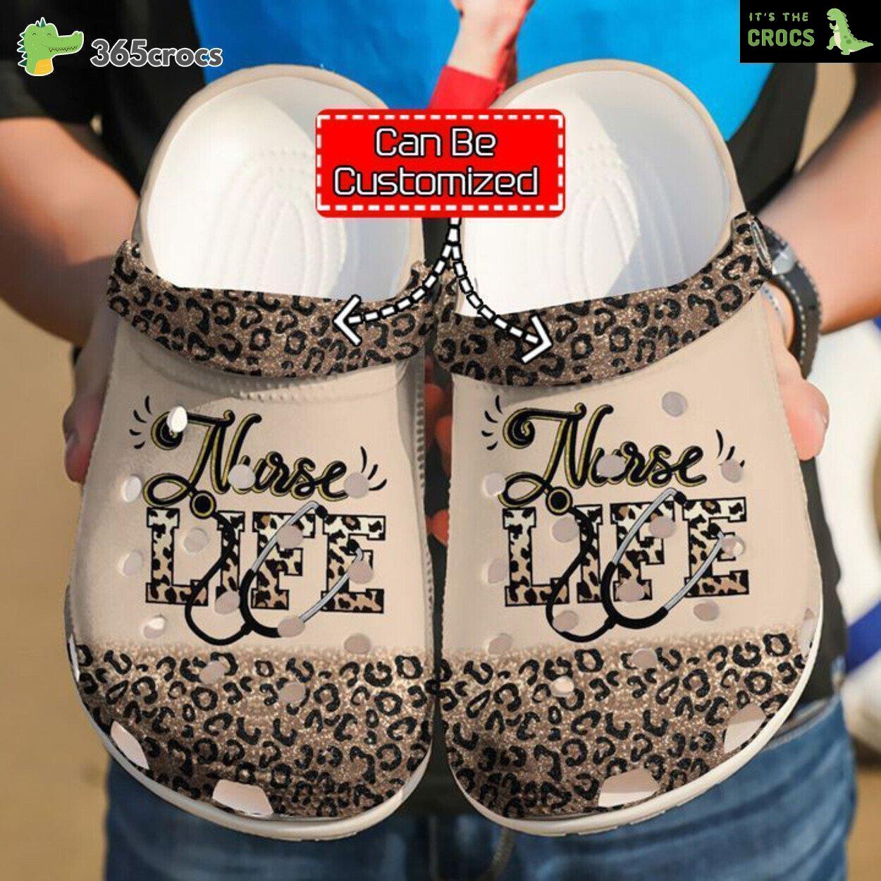 Nursing Life Tribute Nurse’s Cheetah Print Comfort Clog Shoes
