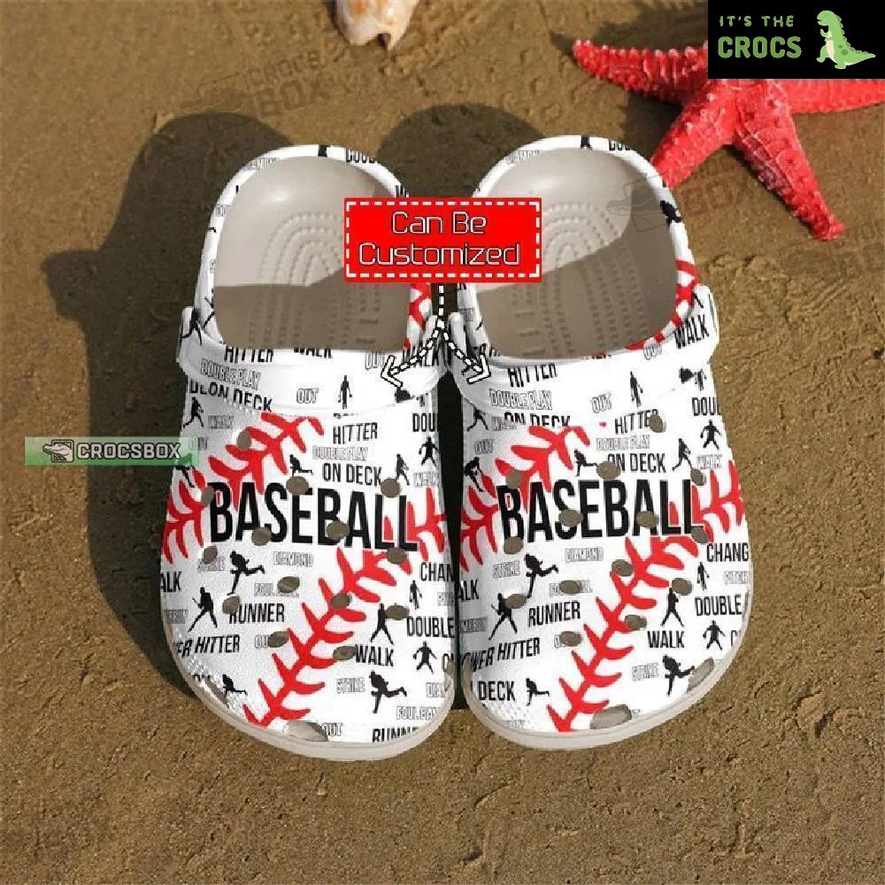 Pattern Baseball Crocs Shoes For Men And Women