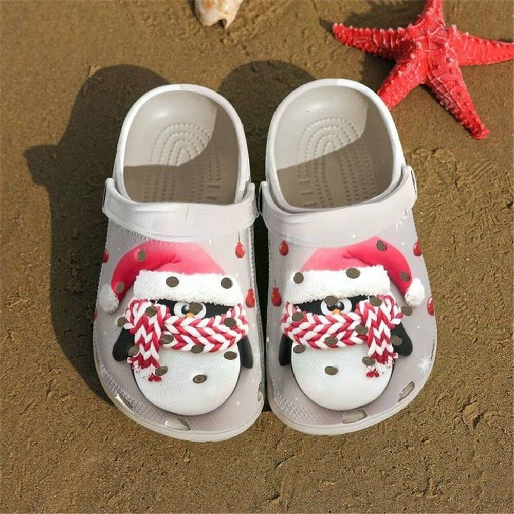 Penguin Clay Winter 102 Gift For Lover Rubber Crocs Clog Shoes