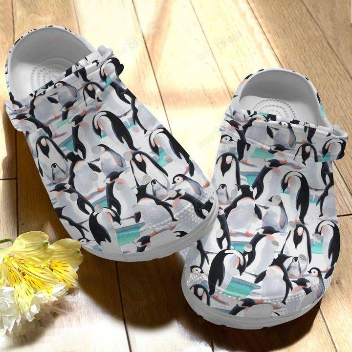 Penguin Pattern Crocs Classic Clogs Shoes