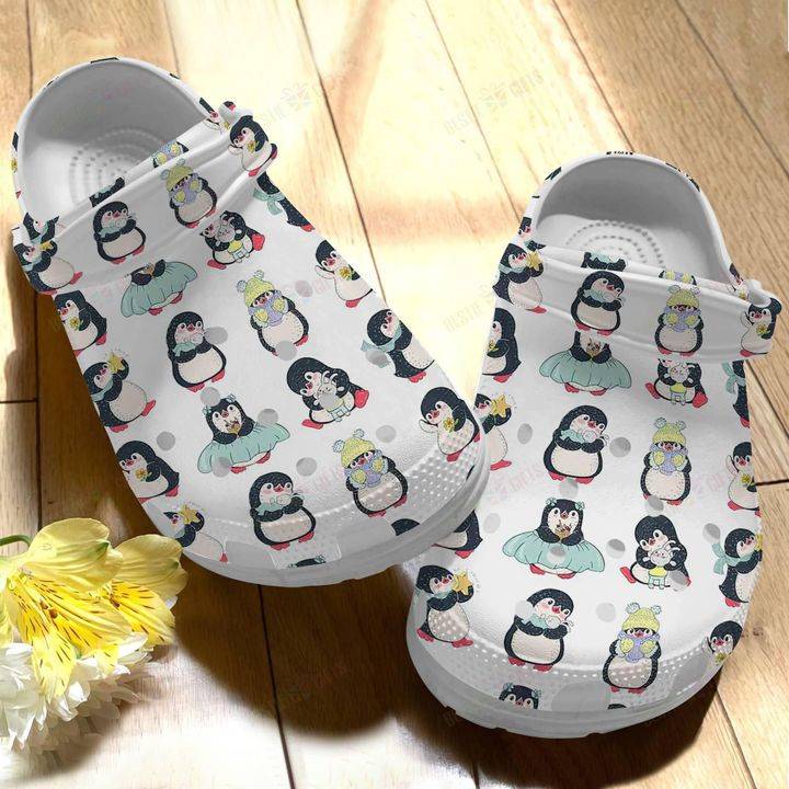 Penguin White Sole Lovely Penguin Crocs Classic Clogs Shoes
